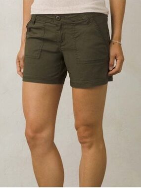 prAna Tess Organic Cotton Shorts Cargo Green Sz 10